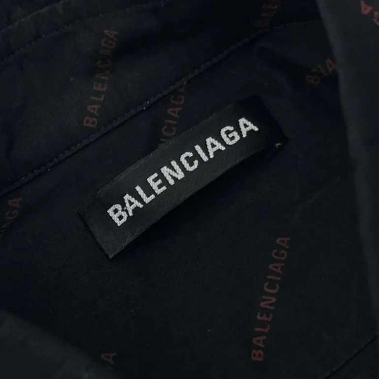 BALENCIAGA CAMICIA A MANICHE CORTE CON LOGO TG L