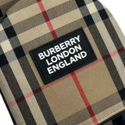 BURBERRY GUANTI IN PELLE E TESSUTO CHECK 3 IN 1 TG S