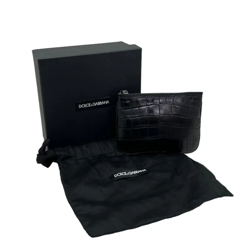 DOLCE & GABBANA MINI POUCH IN STAMPA COCCODRILLO