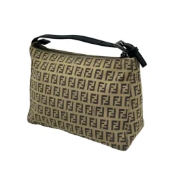 FENDI BORSA A MANO IN TELA FF ZUCCHINO