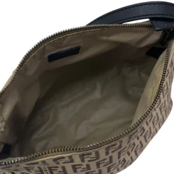 FENDI BORSA A MANO IN TELA FF ZUCCHINO
