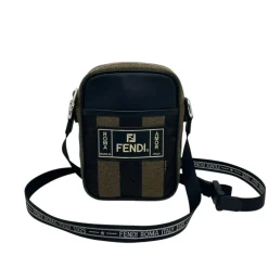 FENDI BORSA A TRACOLLA PICCOLA IN TESSUTO E PELLE