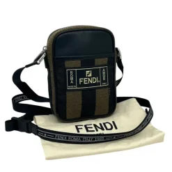 FENDI BORSA A TRACOLLA PICCOLA IN TESSUTO E PELLE