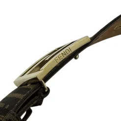 FENDI CINTURA IN TESSUTO FF E PELLE TG 90