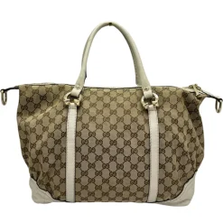 GUCCI BORSA A MANO IN TELA GG E PELLE