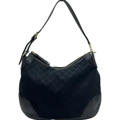 GUCCI BORSA A SPALLA IN TESSUTO GG E PELLE
