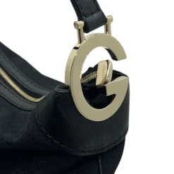 GUCCI BORSA A SPALLA IN TESSUTO GG E PELLE