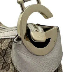 GUCCI BORSA A SPALLA IN TESSUTO GG E PELLE