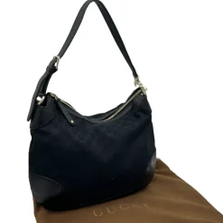 GUCCI BORSA A SPALLA IN TESSUTO GG E PELLE