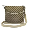 GUCCI BORSA A TRACOLLA IN TESSUTO GG E PELLE BIANCA