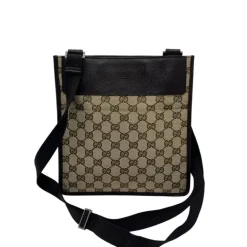 GUCCI BORSA A TRACOLLA IN TELA GG E PELLE