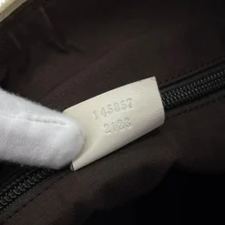 GUCCI BORSA A TRACOLLA IN TESSUTO GG E PELLE BIANCA