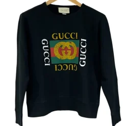 GUCCI FELPA GIROCOLLO VINTAGE LOGO TG XS