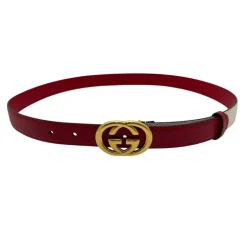 GUCCI MEMORABLE BUCKLE CINTURA SOTTILE IN PELLE BICOLORE