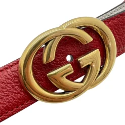 GUCCI MEMORABLE BUCKLE CINTURA SOTTILE IN PELLE BICOLORE