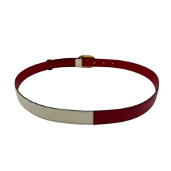 GUCCI MEMORABLE BUCKLE CINTURA SOTTILE IN PELLE BICOLORE