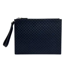 GUCCI POCHETTE IN PELLE GUCCISSIMA BLU