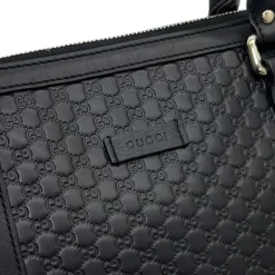GUCCI TOTE BAG IN PELLE MICROGUCCISSIMA NERA