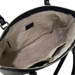 GUCCI TOTE BAG IN PELLE MICROGUCCISSIMA NERA