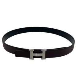 HERMÈS FIBBIA H PER CINTURA IN PELLE REVERSIBILE 32 mm MIS. 90