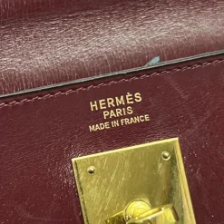 HERMÈS KELLY 32 VINTAGE BOX CALF ROUGE