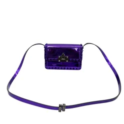 VALENTINO GARAVANI IN PELLE METALIZZATA VIOLA