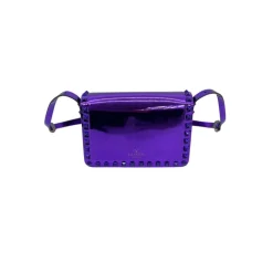 VALENTINO GARAVANI IN PELLE METALIZZATA VIOLA