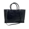 VALENTINO GARAVANI NOIR ROCKSTUD GRANDE IN PELLE