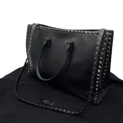 VALENTINO GARAVANI NOIR ROCKSTUD GRANDE IN PELLE