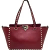 VALENTINO GARAVANI TOTE BAG ROCKSTUD IN PELLE