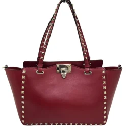 VALENTINO GARAVANI TOTE BAG ROCKSTUD IN PELLE